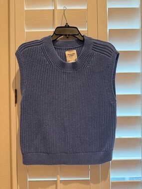 Abercrombie & Fitch Periwinkle Blue Knit Sleeveless V-Neck Vest